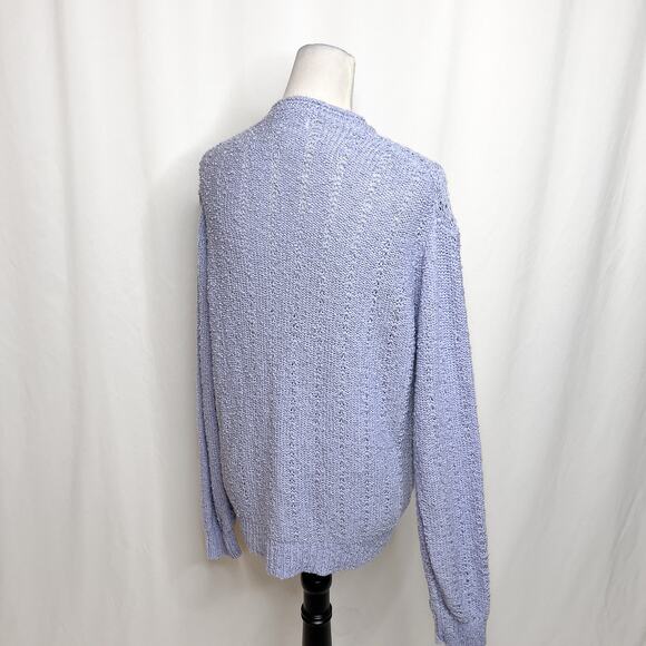 Compositions Vintage Crochet Knit Sweater Cardigan Periwinkle Women's 44 Preppy - Picture 8 of 9